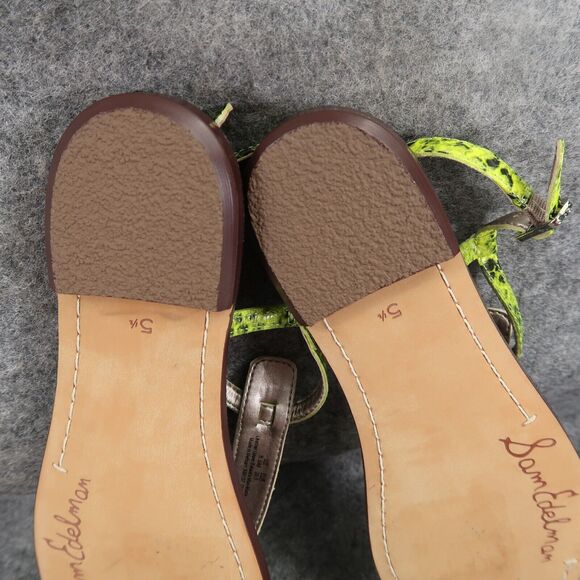 Sam Edelman Shoe Women 5.5 Sandal Fashion Snake Print Neon Gigi Flat Ankle Strap - Picture 11 of 12